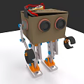 Modern Electronic Robot With Square Body Mechanical Legs Sensors And Claw Arms