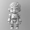 Game And Movie Character Cartoon Style Yellow Robot With Brown Hair Headphones And Cute Expression
