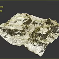 Snow Covered Mountain Range Model With Rocky Peaks And White Snow 3d model