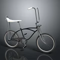 Vintage Bicycle Features Black Frame White Seat Silver Handlebars And White Rims