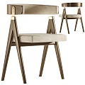Modern Accent Chair With Wooden Frame Beige Upholstered Seat And Metal Accents