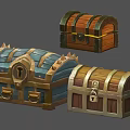 Decorative Wooden Chests With Metal Accents Spiked Design And Locks