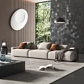 Modern Multiplayer Sofa Three-Seat Sofa Living Room Sofa 3d model