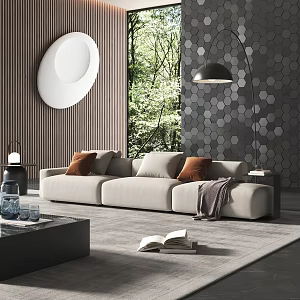 Modern Multiplayer Sofa Three-Seat Sofa Living Room Sofa 3d model