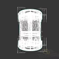 Industrial Cylindrical Mechanical Equipment With White Body And Dark Ring Structure
