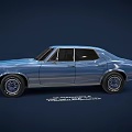 Blue Retro Classic Car Featuring Sleek Design And Shiny Finish