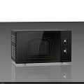 Stylish Dual Black Microwave Oven With Gold Accents For Modern Kitchen