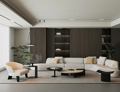 Modern Light Luxury Home Living Room Fabric Sofa Combination Italian Home Living Room Sofa Coffee Table Combination Light Luxury Italian Decorative Cabinet Storage Cabinet 3d model