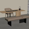Modern Tea Table and Chair Combination Tea Table Stool 3d model