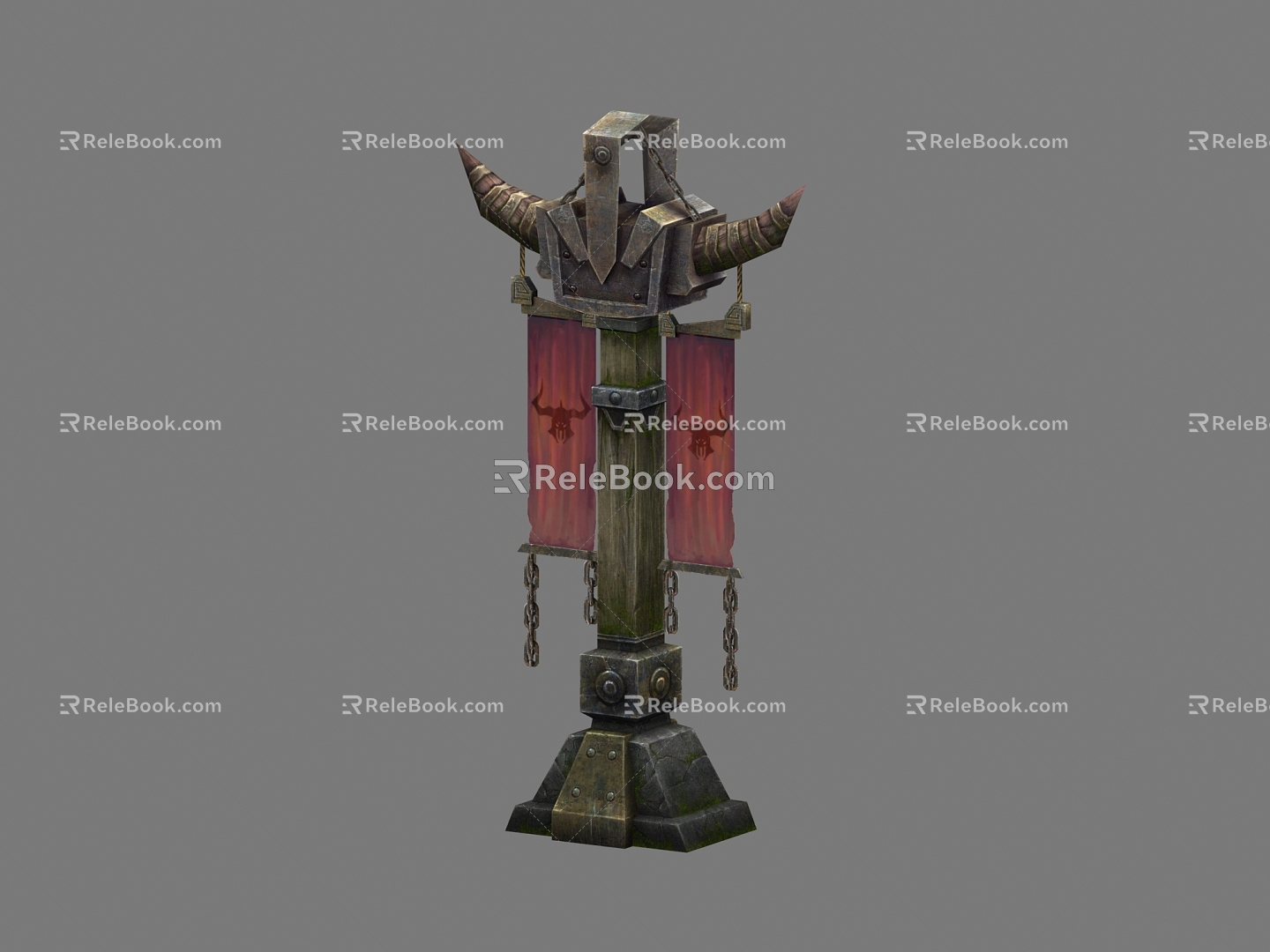 European-style Flag Battle Flag Flag Pole Flag Tower Tribal Flag Totem 3d model