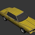 Stylish Yellow Sedan Car Exterior With Classic Body And Windows