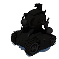 Small Black Tracked Tank With Camera And Mechanical Arm Structure Design 3d model
