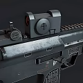Modern Black Tactical Rifle With Scope Magazine And Ergonomic Stock