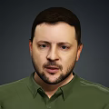 The Man in Green Polo Shirt with Beard and Short Hair against Dark Background