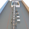 Workers Operating Industrial Equipment On Assembly Line With Conveyor Belt In Factory