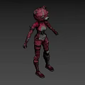 Pink Cartoon Bear Humanoid Character With Playful Design And Vibrant Outfit