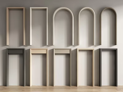 Collection Of Door Arches In Various Shapes And Colors 3d model