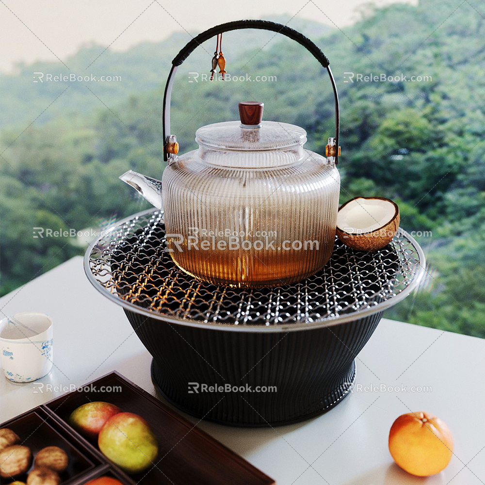 New Chinese-style Teapot Net Celebras for Cooking Tea 3d model