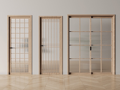 Chinese style single door sliding door glass single door glass sliding door glass sliding door sliding door 3d model