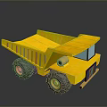 Yellow Functional Dump Truck with Large Tires and Sturdy Cab Design 3d model