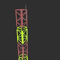 Electronic Electrical Communication Tower with Red and Yellow Metal Frame Structure
