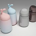 Daily Life Insulated Mugs in Pink Blue Gray and Brown with Round Design
