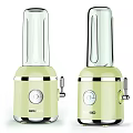 Two Light Green Blenders with Transparent Blending Cups Silver Buttons and Handles