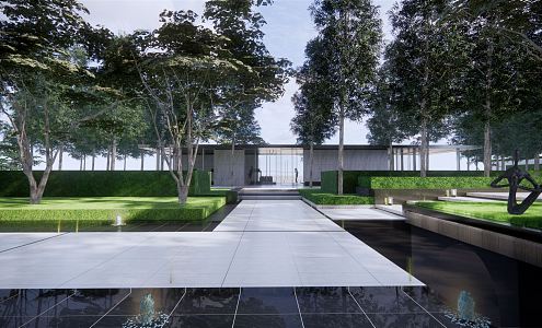 Modern Garden Landscape Community Landscape 3d model