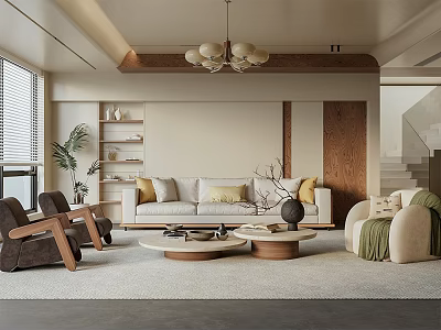 Middle Style Living Room 3d model