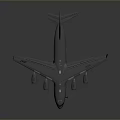 Gray Military Transport Aircraft With Four Engines Large Wings And Tail Emblem 3d model