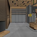 Supermarket Department Store Interior With Vegetables Section And Wooden Decor Display Shelves