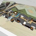 Traditional Modern Commercial Street With Courtyard Plaza And Blended Architectural Design