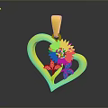 Elegant Gold Heart Shaped Pendant With Sunflower Design Stylish Fashion Accessory