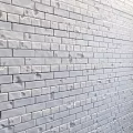 Gray White Brick Wall With Neatly Arranged Bricks And Textured Surface 3d model