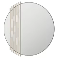 Round Mirror With Vertical Striped Frame For Modern Home Interior Decor 3d model