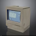Vintage Apple Macintosh Computer With Classic Beige Case And Screen Interface