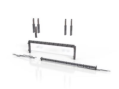 Industrial Mechanical Equipment Parts Featuring Metal Chains Linkage Brackets And Rods 3d model