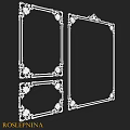 White Ornate Decorative Frames With Floral Patterns On Black Background