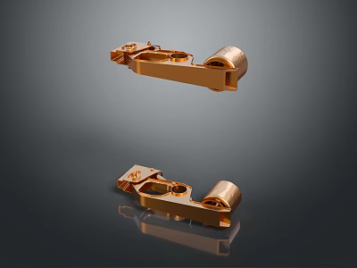 Golden Metal Hinges For Furniture Cabinet Drawer With Decorative And Functional Design 3d model