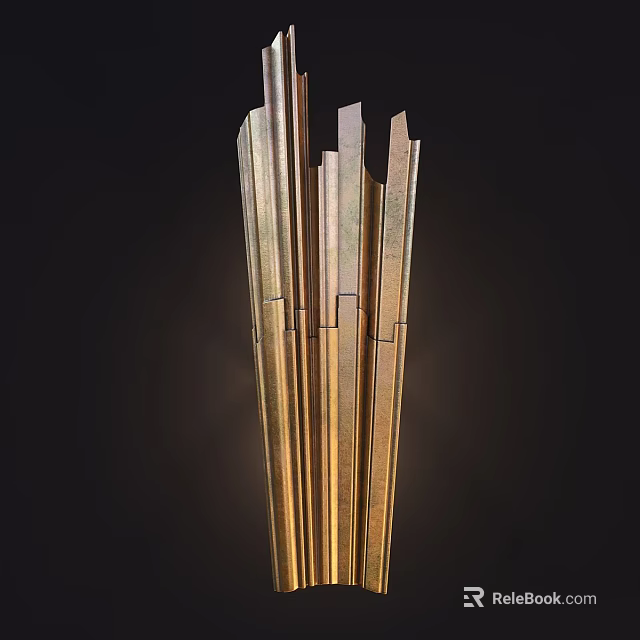 Modern Wall Lamp With Vertical Brass Strips For Contemporary Home Decor 3d model 