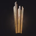 Modern Wall Lamp With Vertical Brass Strips For Contemporary Home Decor