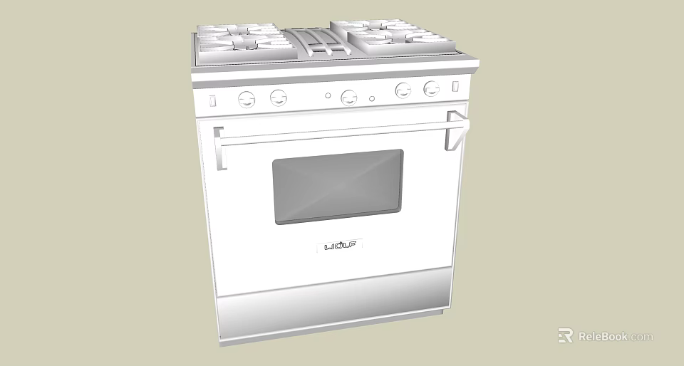 Modern Stainless Steel Gas Stove Oven Combo With Multiple Burners Kitchen Appliance 3d model 