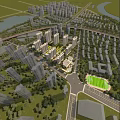 Aerial Planning of Residential High-rises With Green Spaces and Road Networks