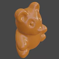 Shiny Orange Gummy Bear Sweet Chewy Candy With Bear Shape Design