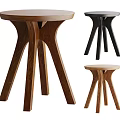 Solid Wood Low Stool 3d model