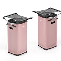Pink Modern Trash Bins With Black Lids And Ventilated Design For Home Use