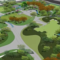 Residential Landscape Design Featuring Green Spaces Winding Paths Water Features And Trees