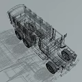 Military Style Utility Vehicle With Long Cargo Body Multi wheel Design And Storage Compartment