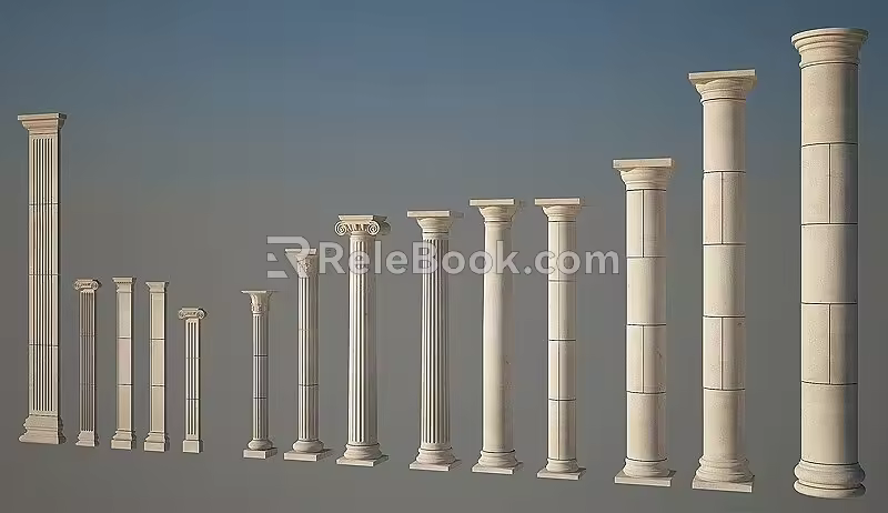 European Roman Column Simple European Roman Column Gypsum Column Stone Column Decorative Column Outdoor Roman Column Roman Column Combination 3d model