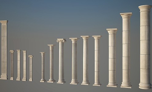 European Roman Column Simple European Roman Column Gypsum Column Stone Column Decorative Column Outdoor Roman Column Roman Column Combination 3d model